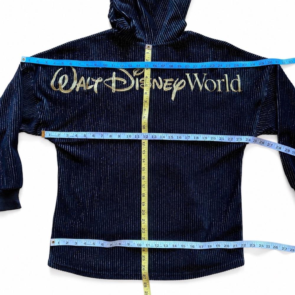 Disney World 50th Anniversary Spirit Jersey Velour Hoodie Black Gold Medium Luxe - Picture 4 of 13